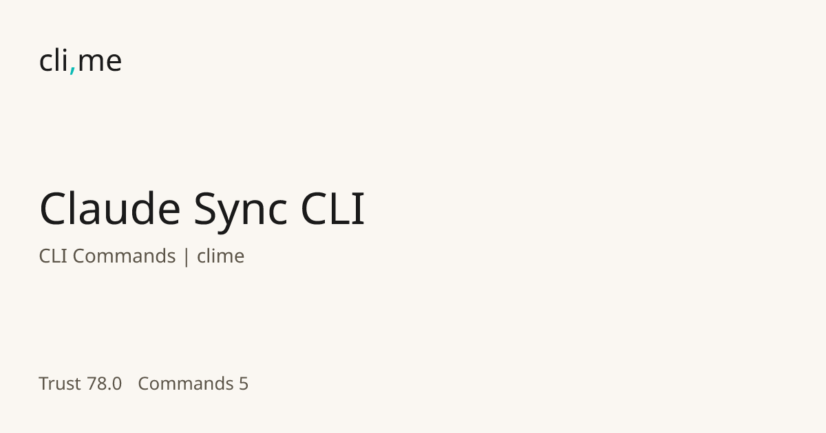 Claude Sync CLI Commands | clime