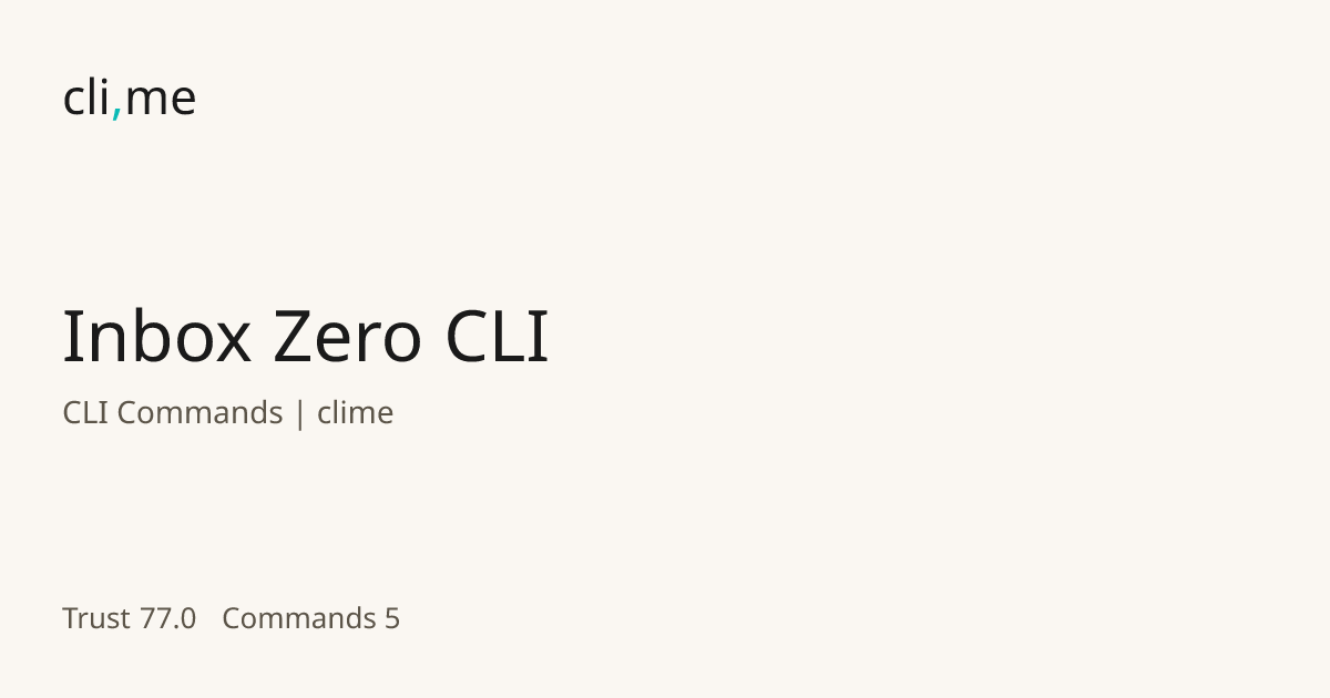 Inbox Zero CLI Commands | clime